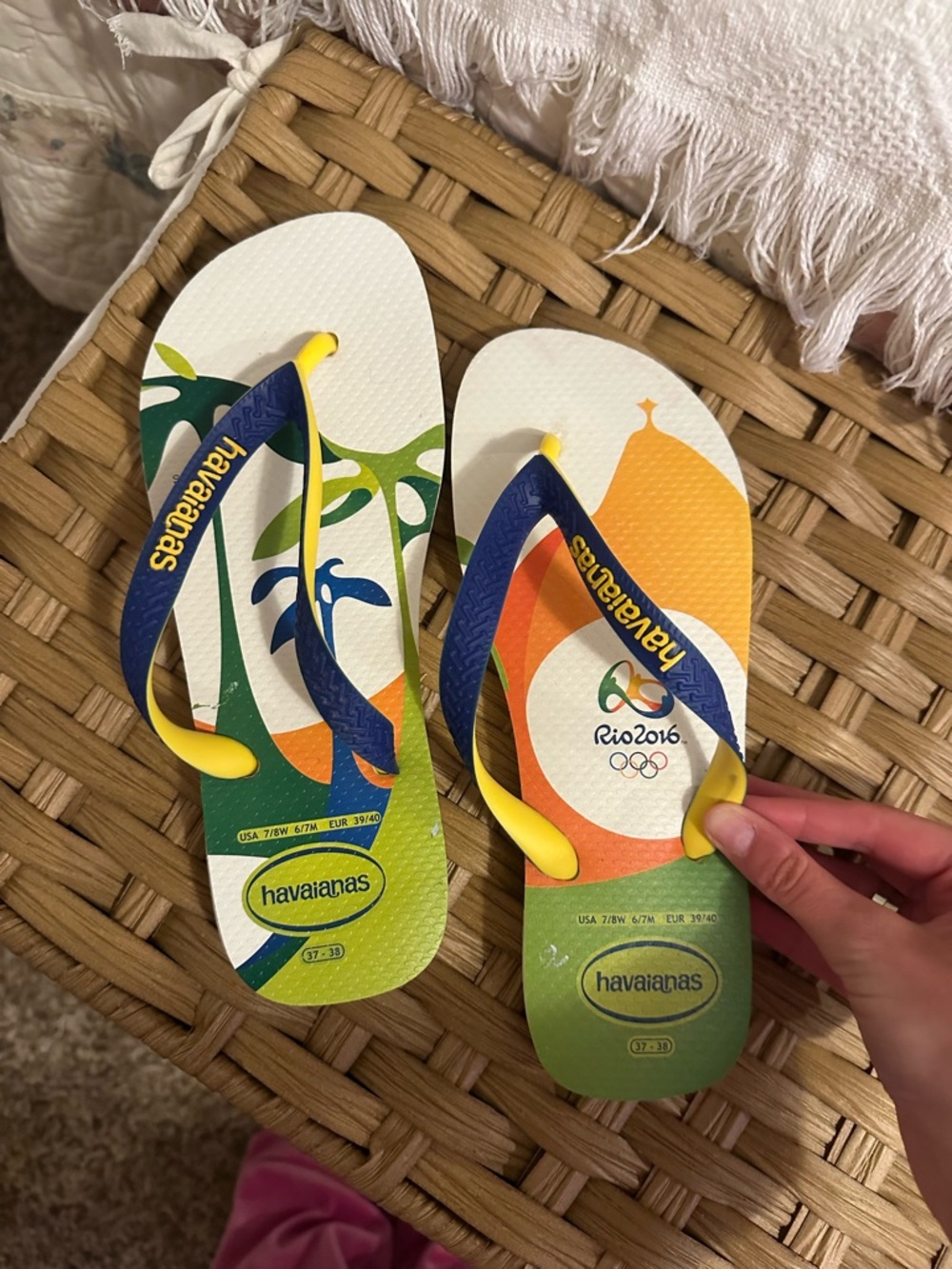 Havaianas Rio 2016 Flip Flops - White, Green, Yellow, Blue, Orange